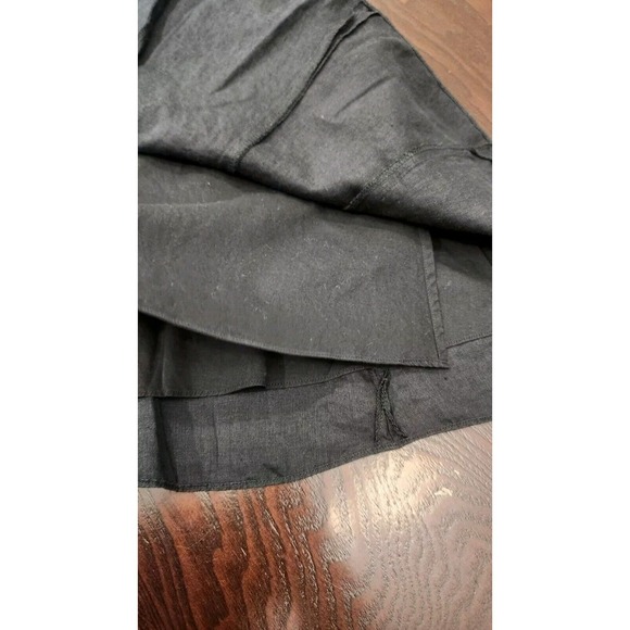Lauren Ralph Lauren LRL Skirt Womens 10P Black 100% Linen Flare Midi Lined - Picture 7 of 9